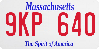 MA license plate 9KP640