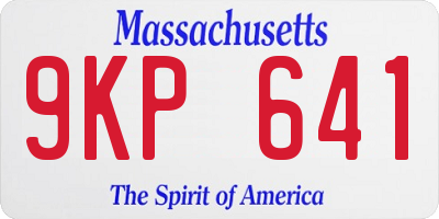 MA license plate 9KP641