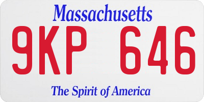 MA license plate 9KP646