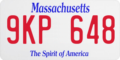 MA license plate 9KP648