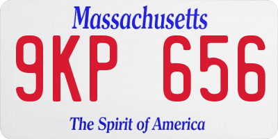 MA license plate 9KP656