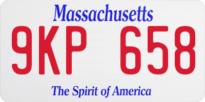 MA license plate 9KP658