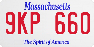 MA license plate 9KP660
