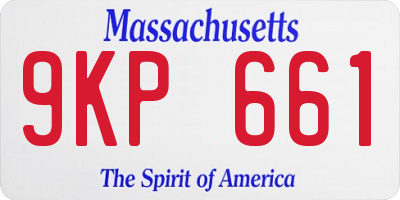 MA license plate 9KP661