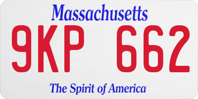MA license plate 9KP662