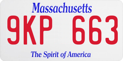 MA license plate 9KP663