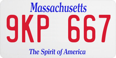MA license plate 9KP667