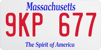 MA license plate 9KP677