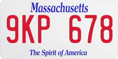 MA license plate 9KP678