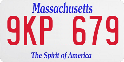 MA license plate 9KP679