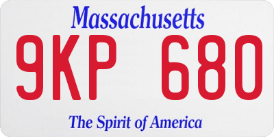 MA license plate 9KP680