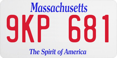 MA license plate 9KP681