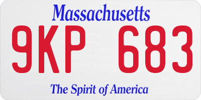 MA license plate 9KP683