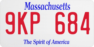 MA license plate 9KP684