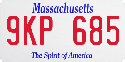 MA license plate 9KP685