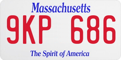MA license plate 9KP686