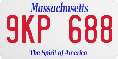 MA license plate 9KP688