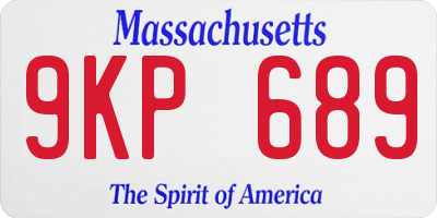 MA license plate 9KP689