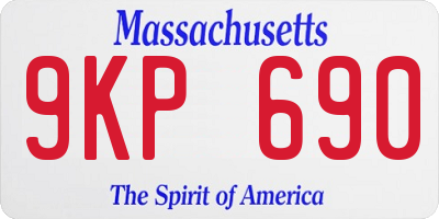 MA license plate 9KP690