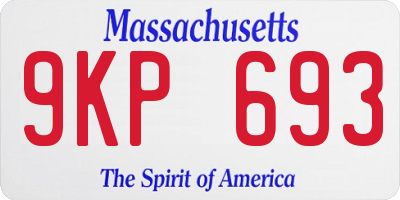 MA license plate 9KP693
