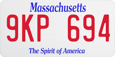 MA license plate 9KP694