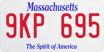 MA license plate 9KP695