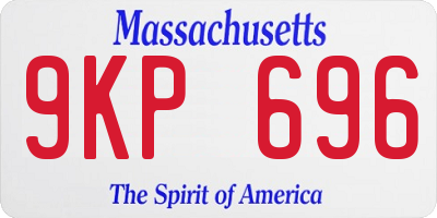 MA license plate 9KP696