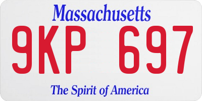 MA license plate 9KP697