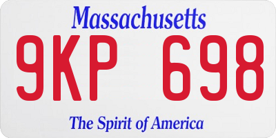 MA license plate 9KP698