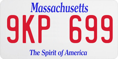 MA license plate 9KP699