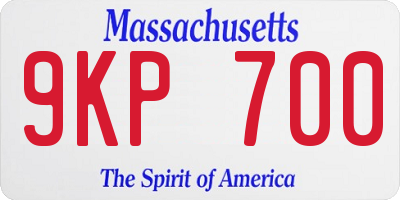 MA license plate 9KP700