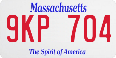 MA license plate 9KP704