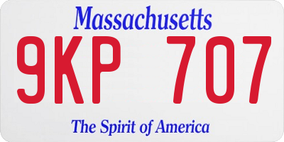 MA license plate 9KP707