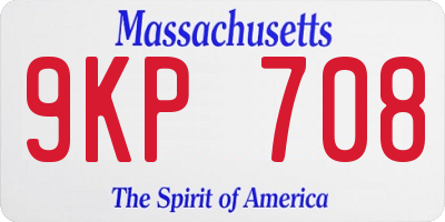 MA license plate 9KP708