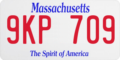 MA license plate 9KP709