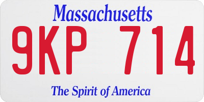 MA license plate 9KP714
