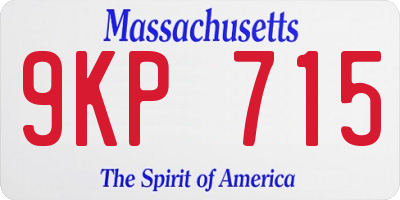 MA license plate 9KP715