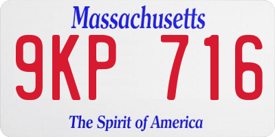 MA license plate 9KP716