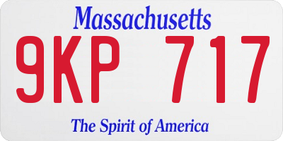 MA license plate 9KP717