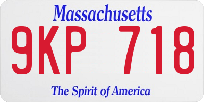 MA license plate 9KP718