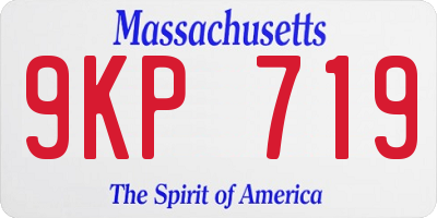 MA license plate 9KP719