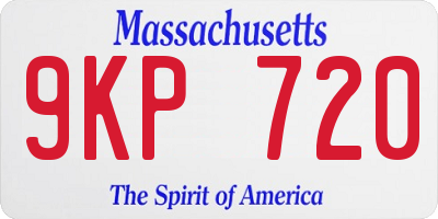 MA license plate 9KP720