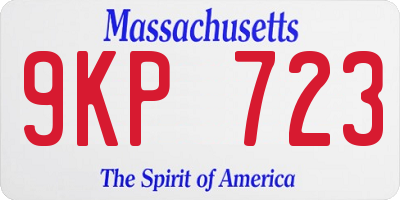 MA license plate 9KP723