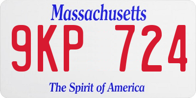 MA license plate 9KP724