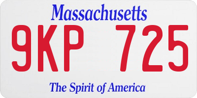 MA license plate 9KP725
