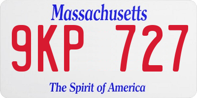 MA license plate 9KP727