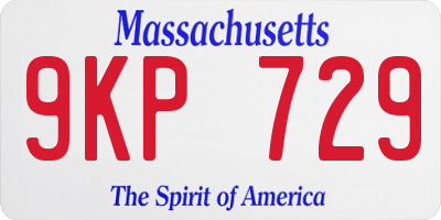 MA license plate 9KP729