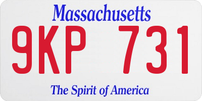MA license plate 9KP731