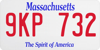 MA license plate 9KP732