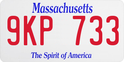 MA license plate 9KP733